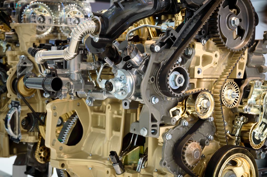 Detailed automotive engine components representing Fleet maintenance financing, collision repair equipment financing, shop automation financing, fleet operations financing, and EV service center financing for modern automotive repair businesses.